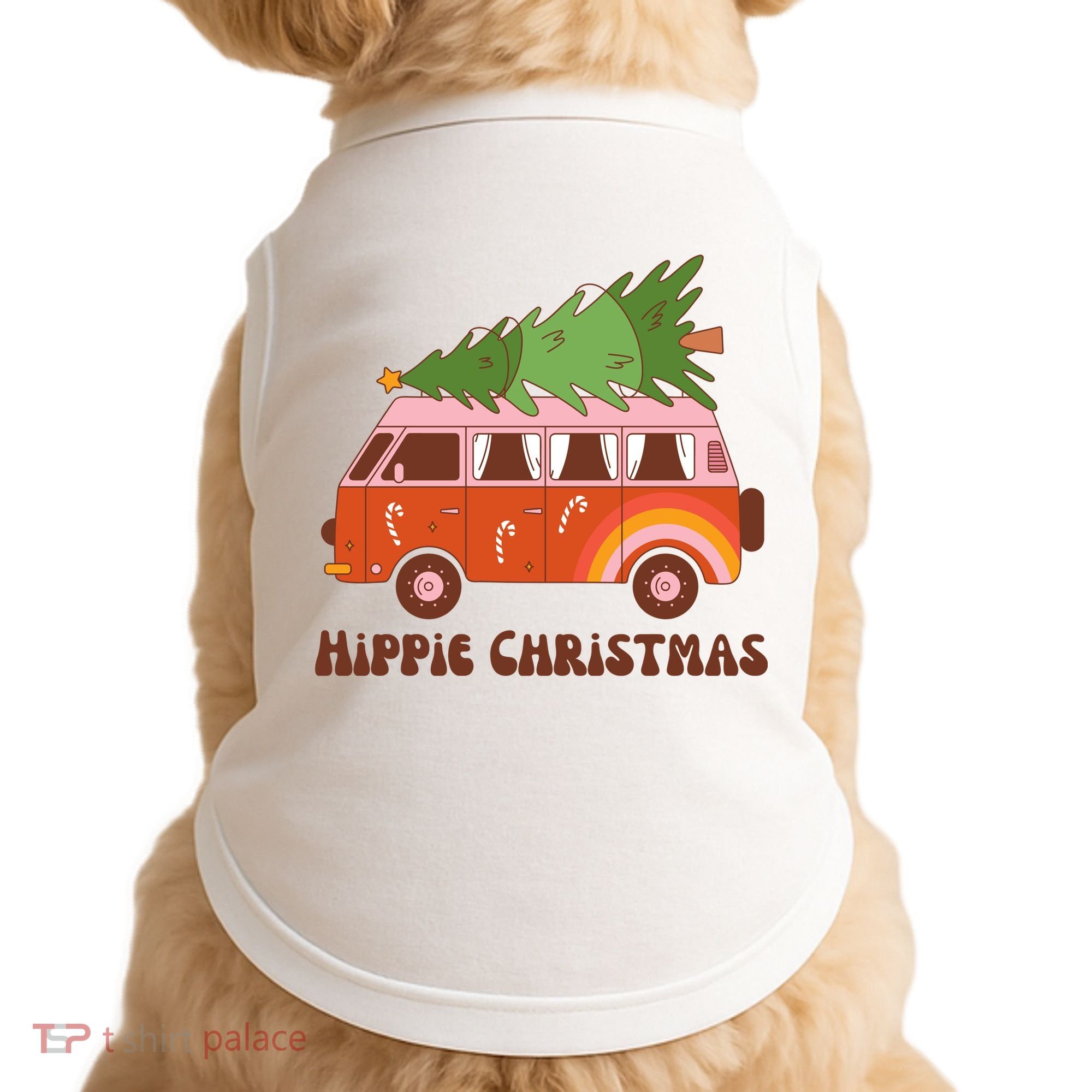Hippie Christmas Van Holiday Doggie Tank