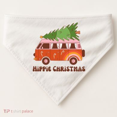 Hippie Christmas Van Holiday USA-Made Doggie Bandana
