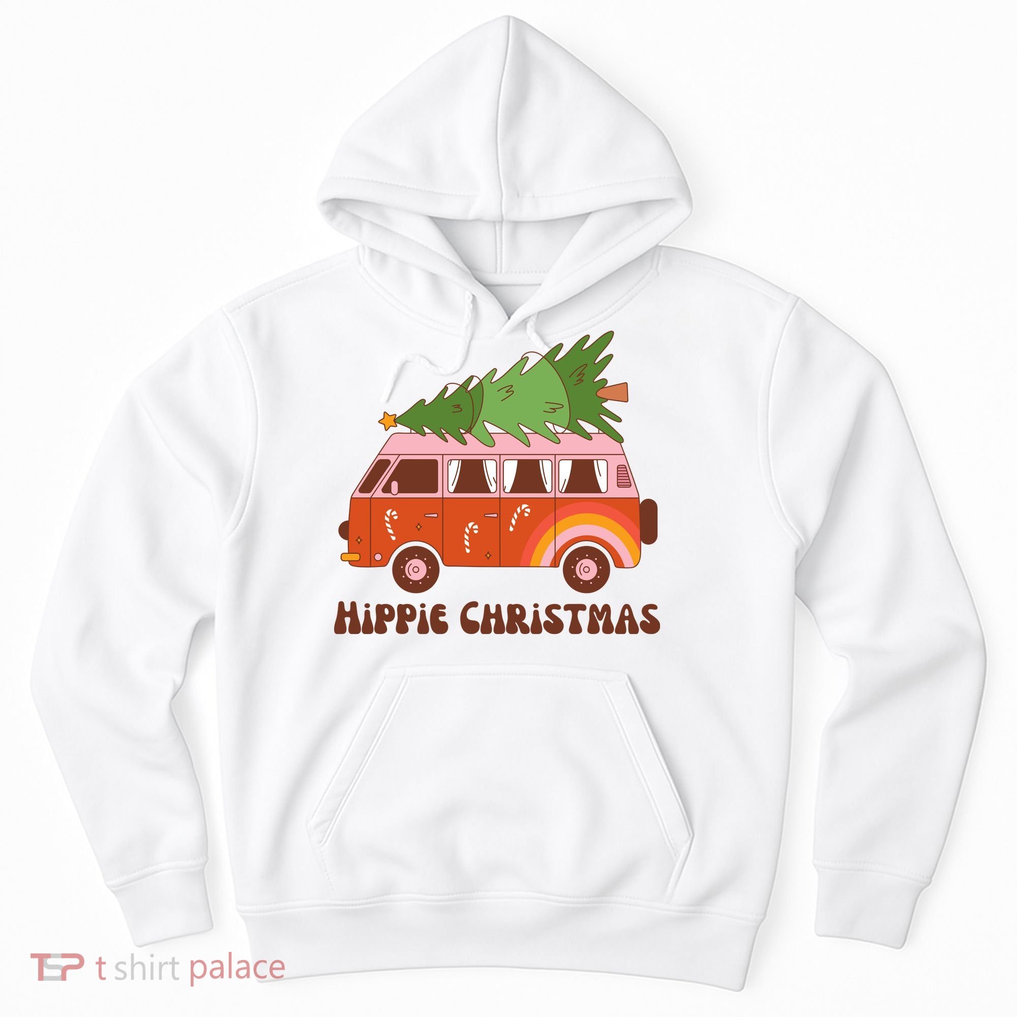 Hippie Christmas Van Holiday Hoodie