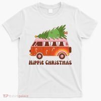 Hippie Christmas Van Holiday T-Shirt thumb 0