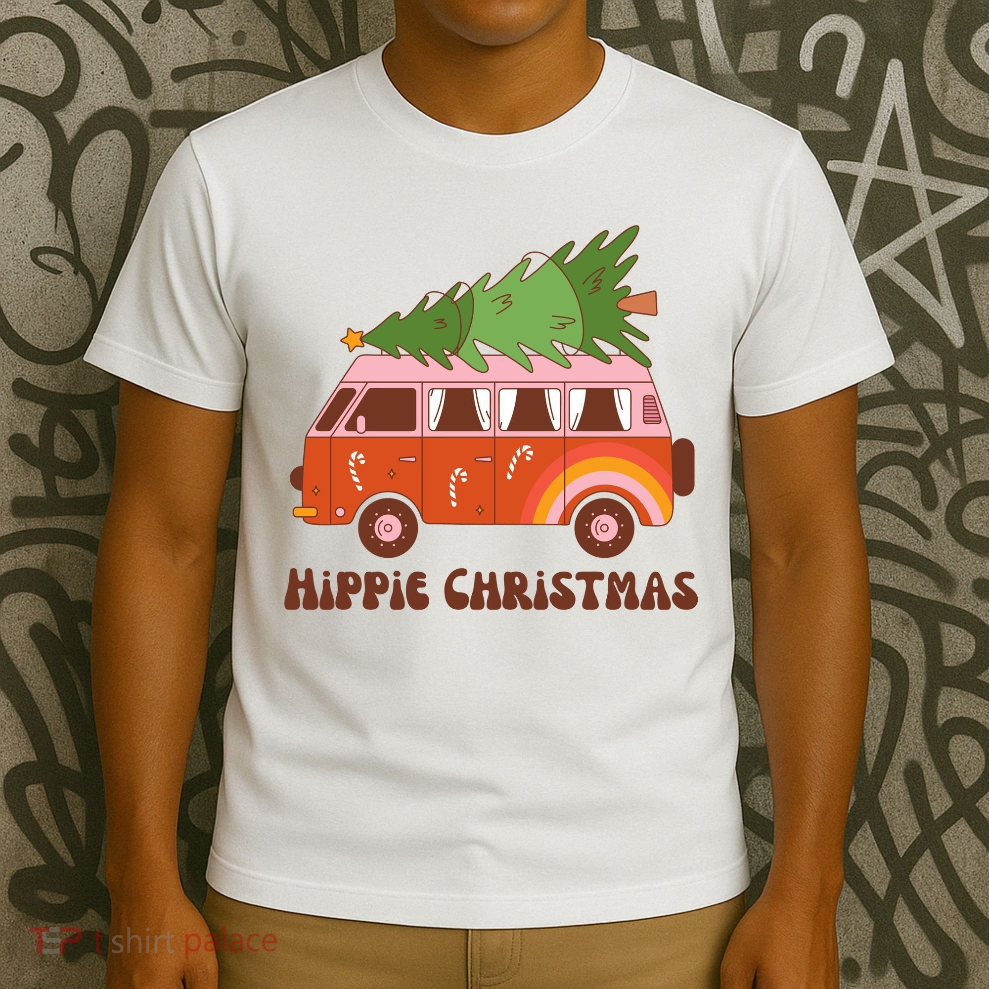 Hippie Christmas Van Holiday T-Shirt