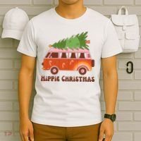 Hippie Christmas Van Holiday T-Shirt thumb 6