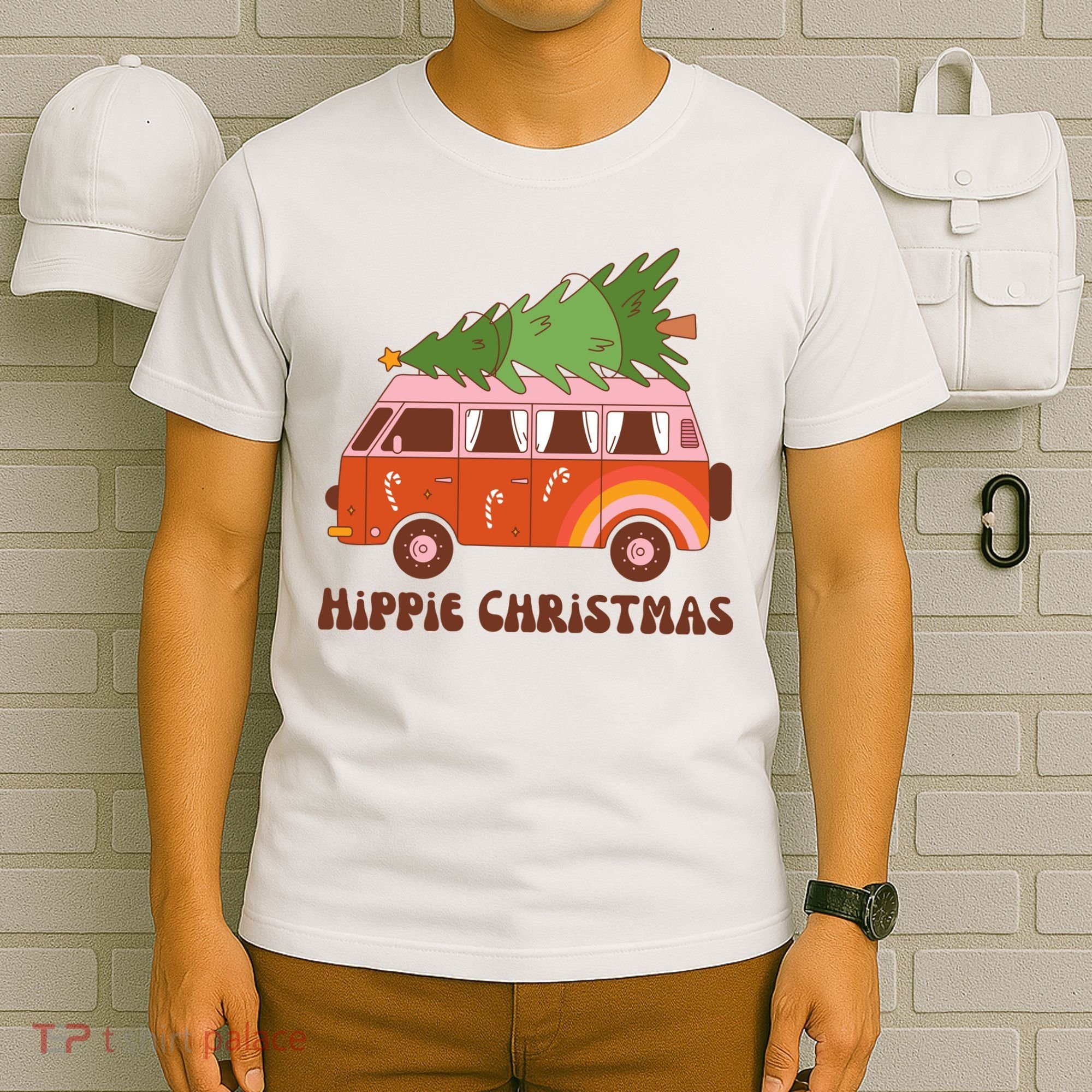 Hippie Christmas Van Holiday T-Shirt