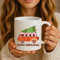 Hippie Christmas Van Holiday Coffee Mug thumb 3