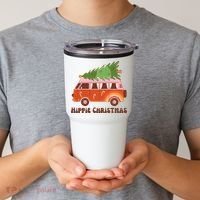 Hippie Christmas Van Holiday Tumbler thumb 2