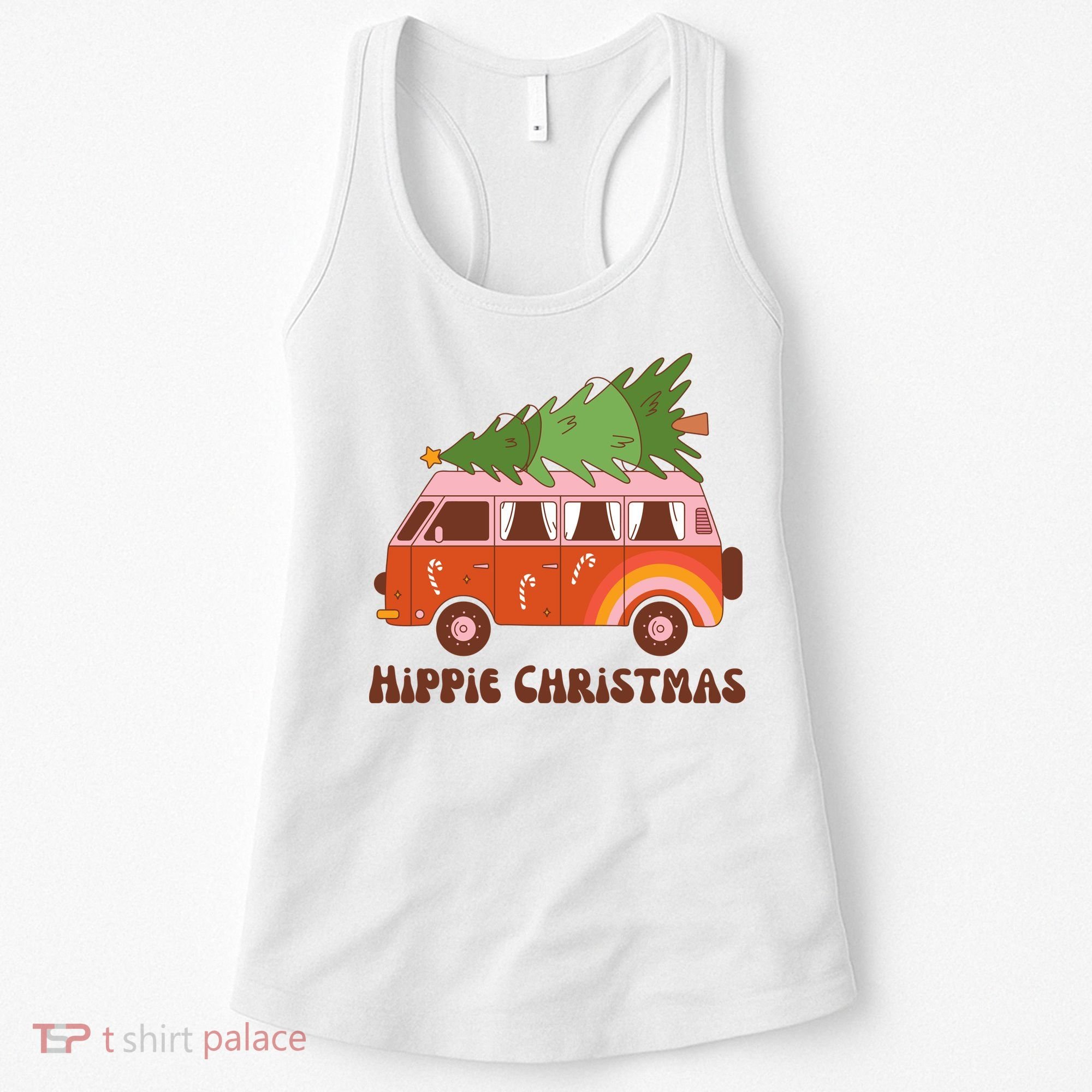 Hippie Christmas Van Holiday Women's Tank Top