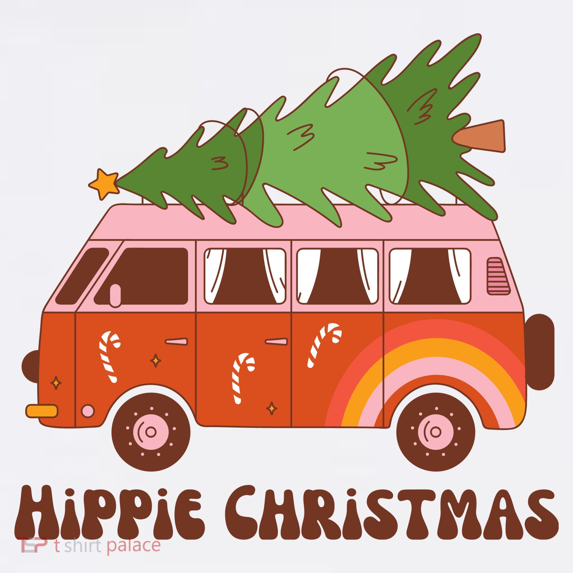 Hippie Christmas Van Holiday Women's Tank Top