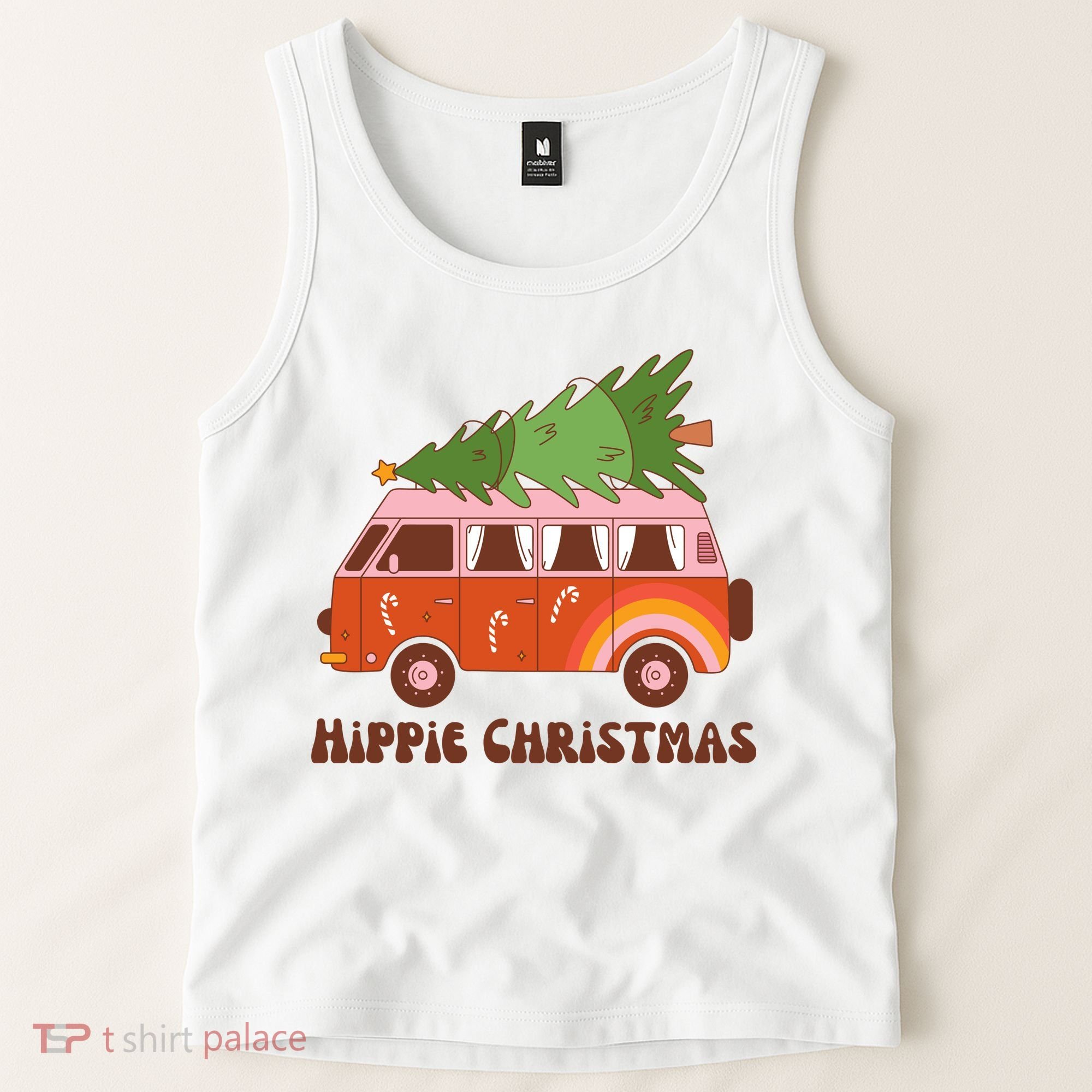 Hippie Christmas Van Holiday Tank Top