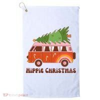 Hippie Christmas Van Holiday Golf Towel thumb 0
