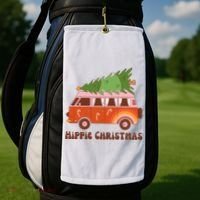 Hippie Christmas Van Holiday Golf Towel thumb 2