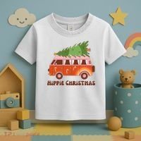 Hippie Christmas Van Holiday Toddler T-Shirt thumb 3