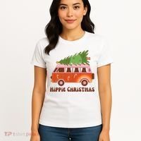 Hippie Christmas Van Holiday Women's T-Shirt thumb 4