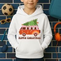Hippie Christmas Van Holiday Kids Hoodie thumb 2
