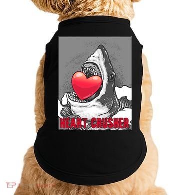 Heart Crusher Valentine's Day Shark Lover Cute Gift Doggie Tank