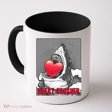 Heart Crusher Valentine's Day Shark Lover Cute Gift Coffee Mug