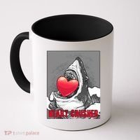 Heart Crusher Valentine's Day Shark Lover Cute Gift Coffee Mug thumb 0