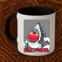 Heart Crusher Valentine's Day Shark Lover Cute Gift Coffee Mug thumb 2