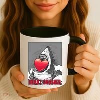 Heart Crusher Valentine's Day Shark Lover Cute Gift Coffee Mug thumb 3