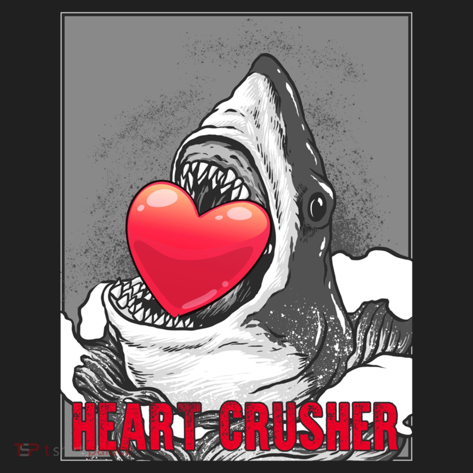 Heart Crusher Valentine's Day Shark Lover Cute Gift Golf Towel