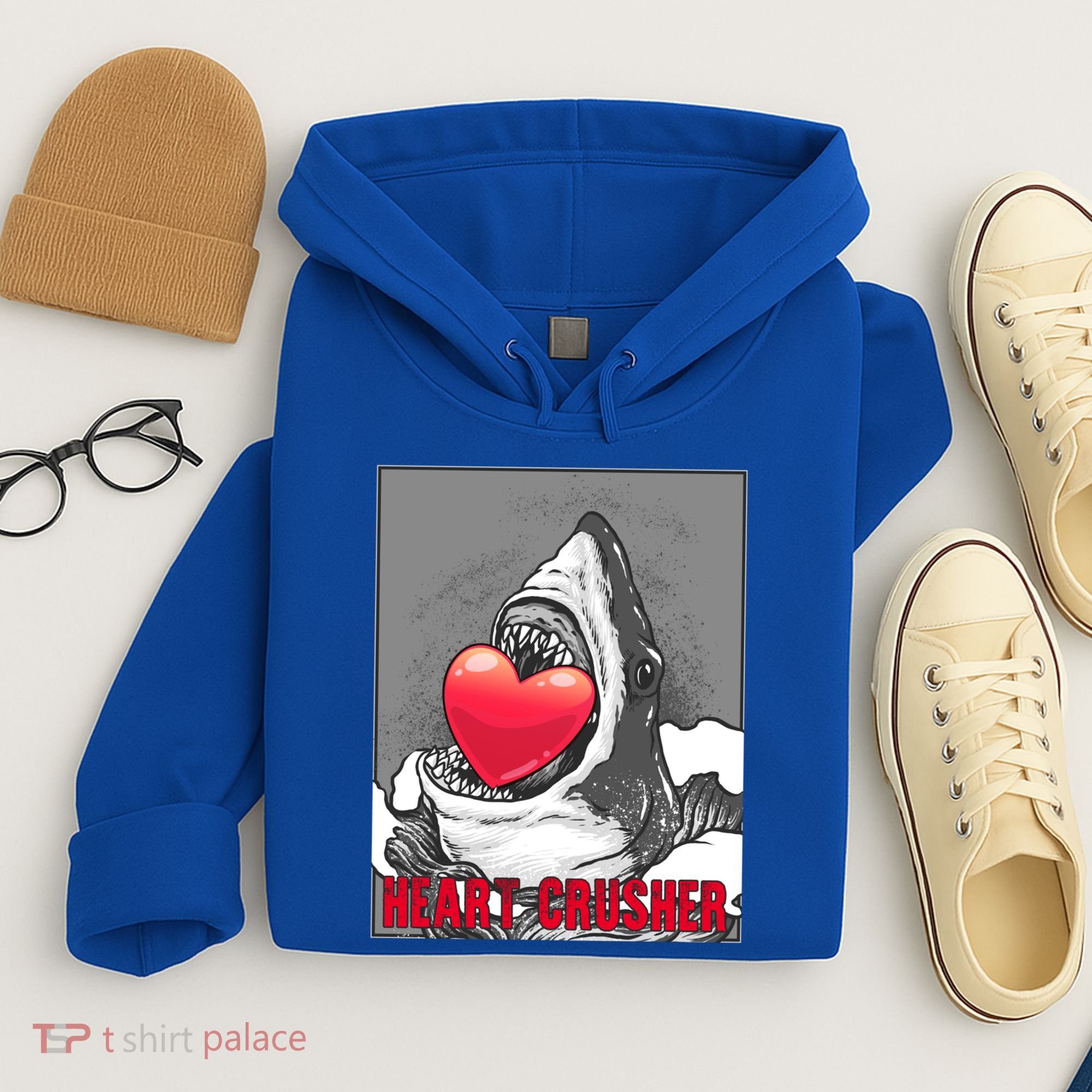 Heart Crusher Valentine's Day Shark Lover Cute Gift Hoodie