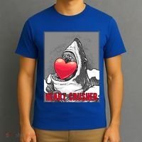 Heart Crusher Valentine's Day Shark Lover Cute Gift T-Shirt thumb 3