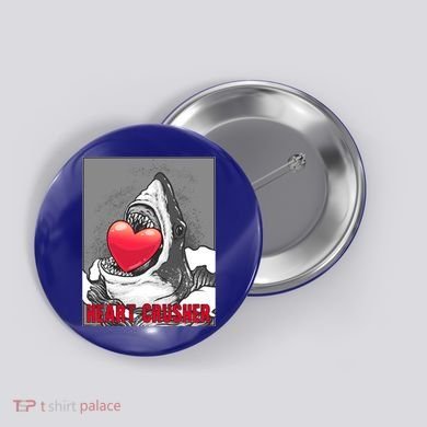 Heart Crusher Valentine's Day Shark Lover Cute Gift Button