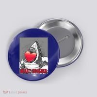 Heart Crusher Valentine's Day Shark Lover Cute Gift Button thumb 0
