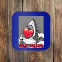 Heart Crusher Valentine's Day Shark Lover Cute Gift Coaster thumb 0
