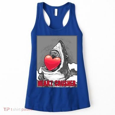 Heart Crusher Valentine's Day Shark Lover Cute Gift Women's Tank Top