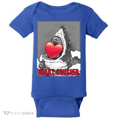Heart Crusher Valentine's Day Shark Lover Cute Gift Baby Bodysuit
