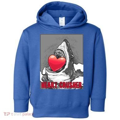 Heart Crusher Valentine's Day Shark Lover Cute Gift Toddler Hoodie