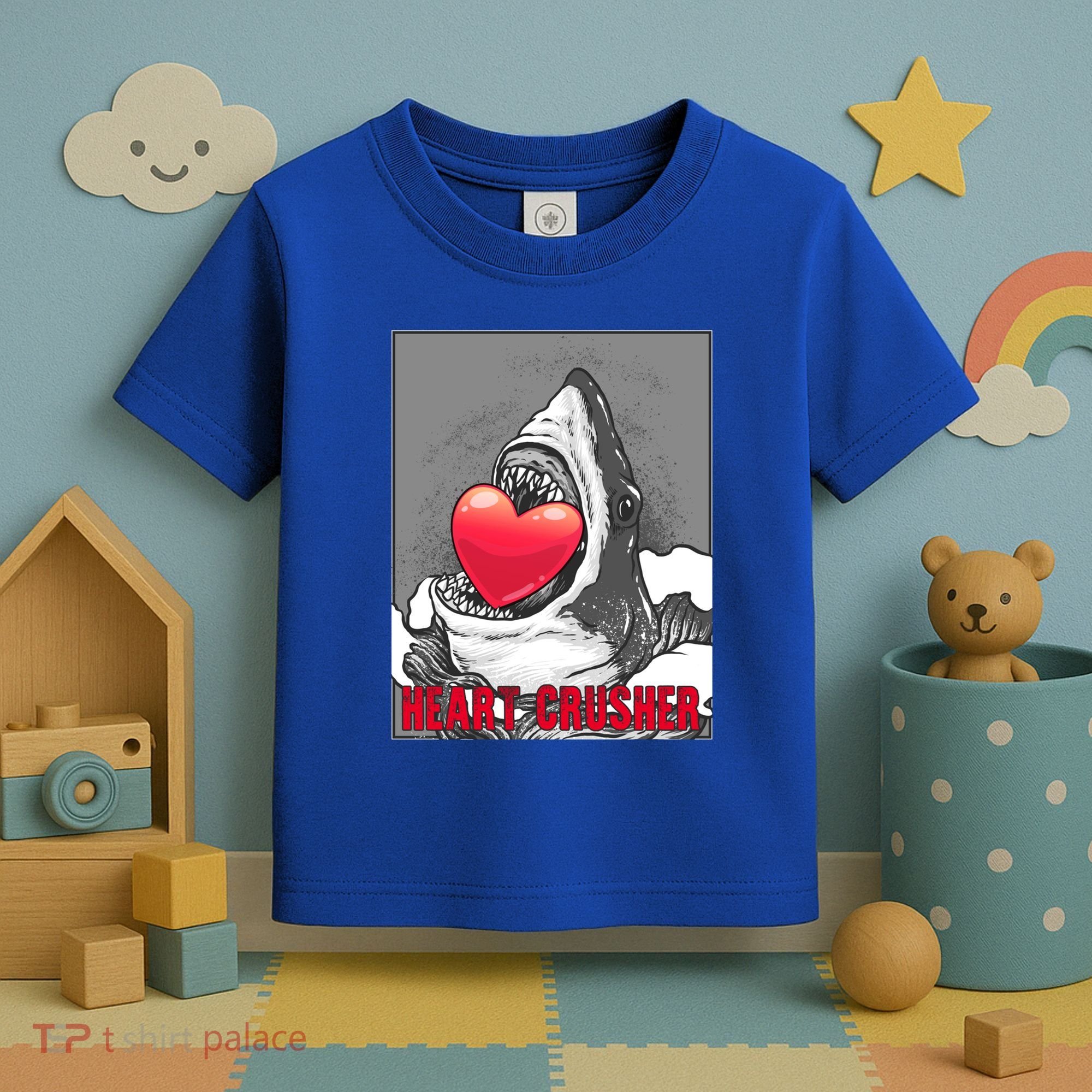 Heart Crusher Valentine's Day Shark Lover Cute Gift Toddler T-Shirt