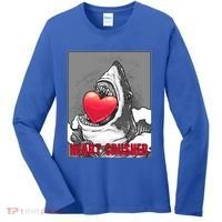 Heart Crusher Valentine's Day Shark Lover Cute Gift Women's Long Sleeve Shirt thumb 0