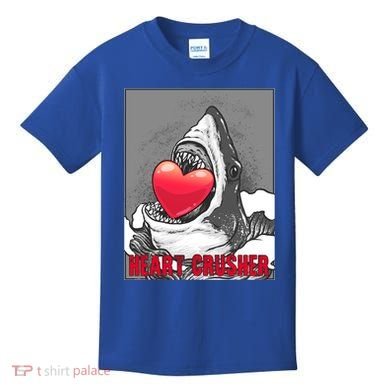 Heart Crusher Valentine's Day Shark Lover Cute Gift Kids T-Shirt