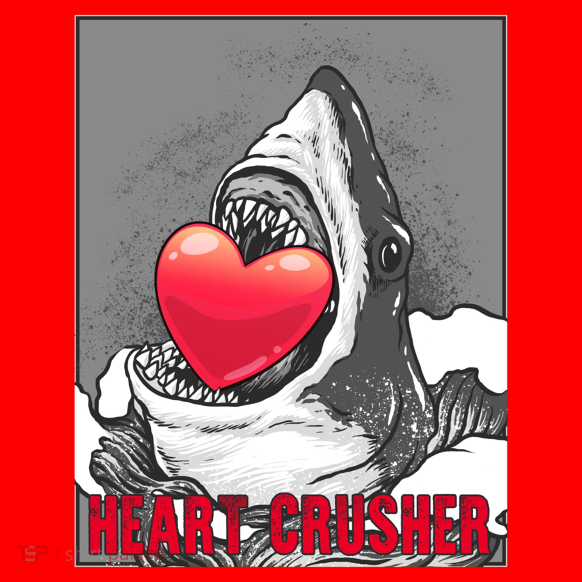 Heart Crusher Valentine's Day Shark Lover Cute Gift Santa Hat