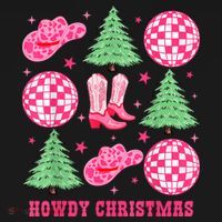 Howdy Christmas Western Cowgirl Boots And Hats Xmas Trees T-Shirt thumb 7