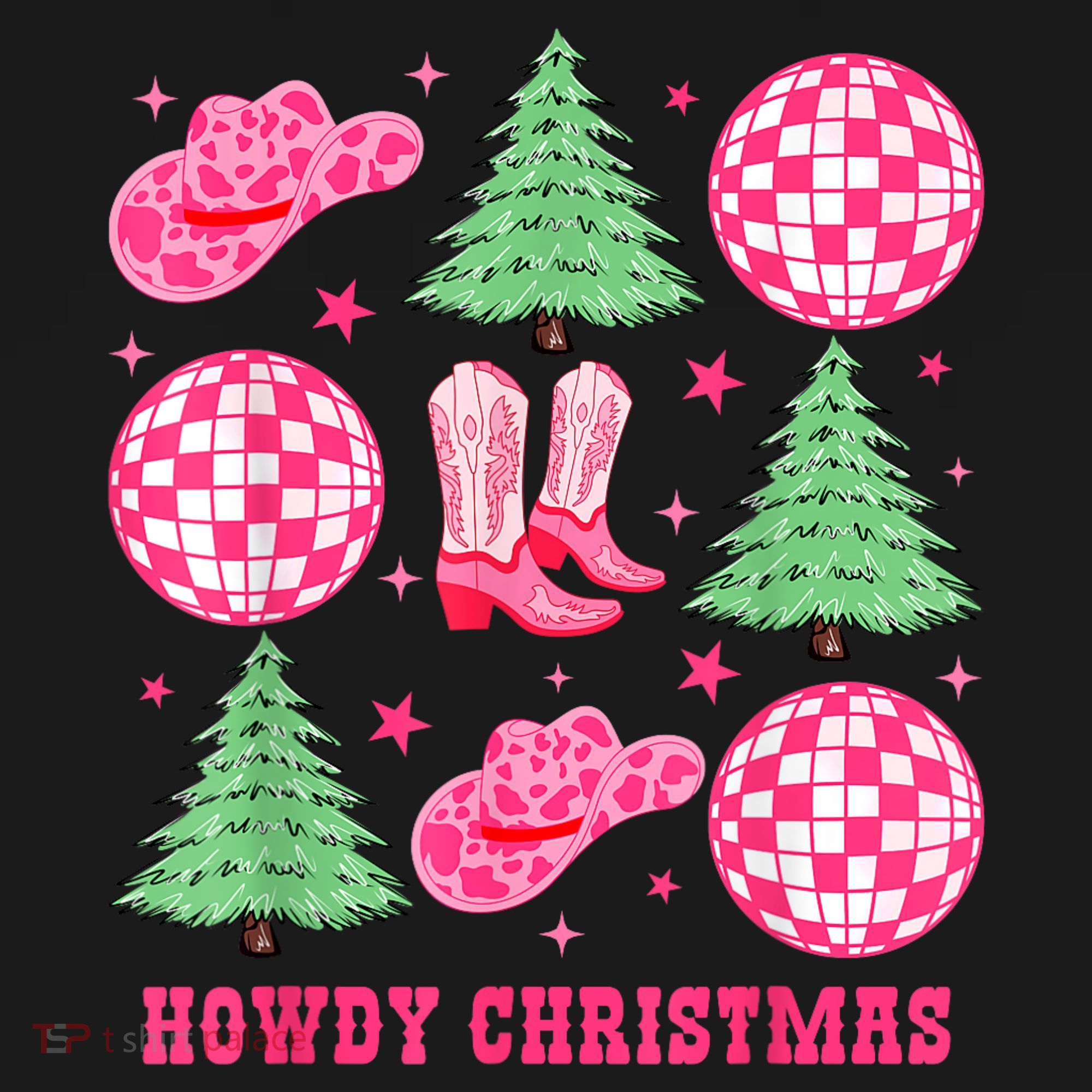 Howdy Christmas Western Cowgirl Boots And Hats Xmas Trees Women's Tank Top