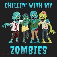 Halloween Chillin With My Zombies Funny Women's Sweatshirt thumb 2