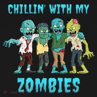 Halloween Chillin With My Zombies Funny Backpack thumb 2