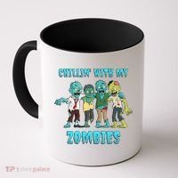 Halloween Chillin With My Zombies Funny Coffee Mug thumb 0