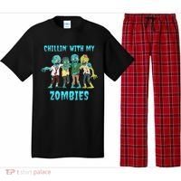 Halloween Chillin With My Zombies Funny Pajama Set thumb 0