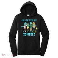 Halloween Chillin With My Zombies Funny Women's Hoodie thumb 0