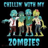 Halloween Chillin With My Zombies Funny Women's Hoodie thumb 2