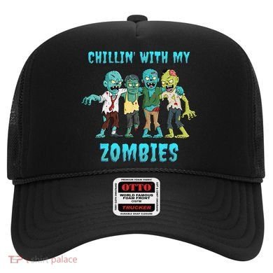 Halloween Chillin With My Zombies Funny Hat