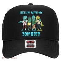 Halloween Chillin With My Zombies Funny Hat thumb 0