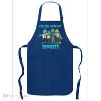Halloween Chillin With My Zombies Funny Apron thumb 0