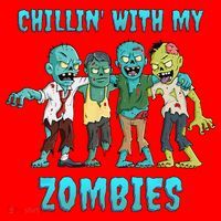 Halloween Chillin With My Zombies Funny Santa Hat thumb 1