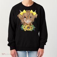 Highland Cow With Sunflowers Women's Sweatshirt thumb 0