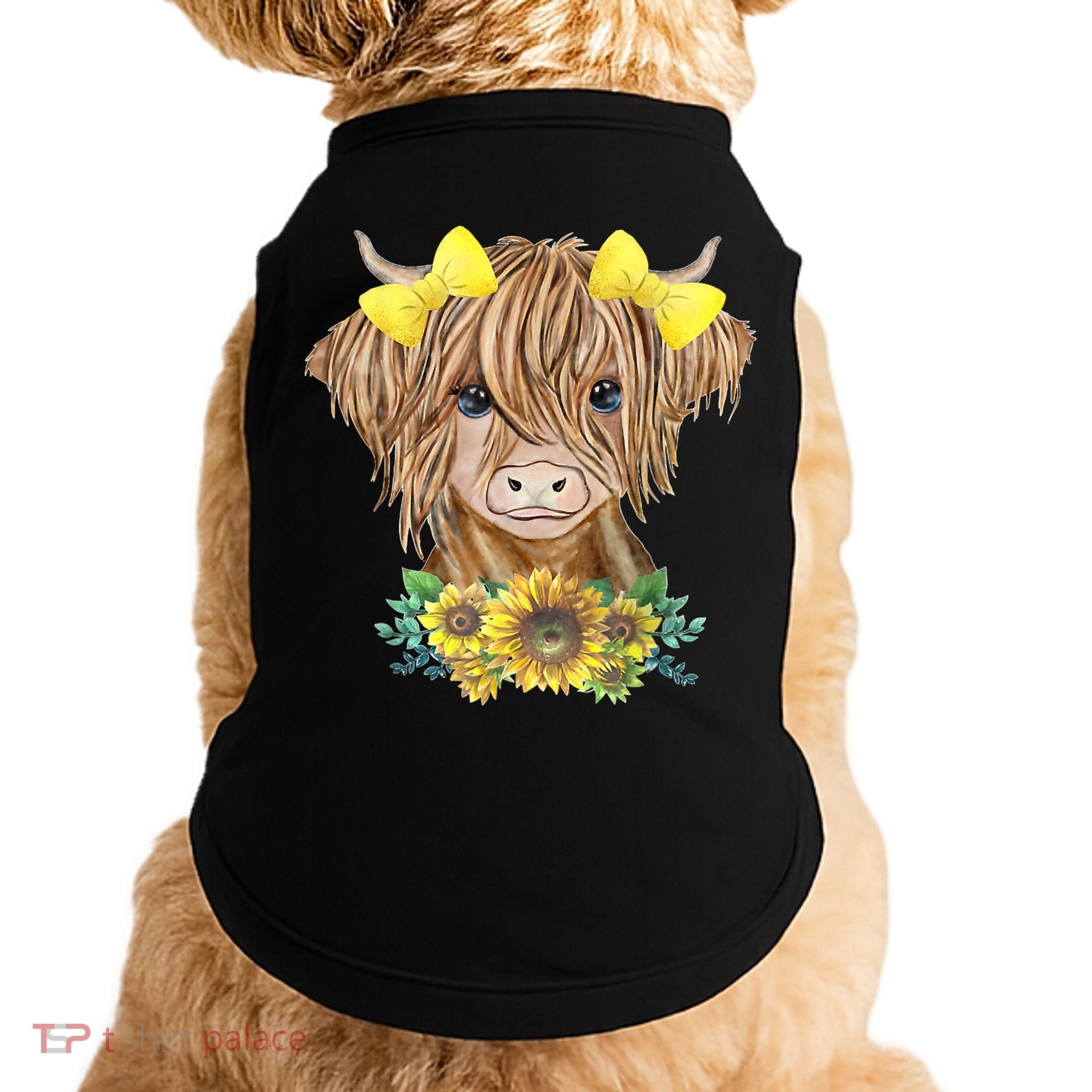 Highland Cow With Sunflowers Doggie Tank