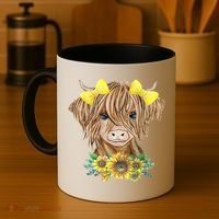 Highland Cow With Sunflowers Coffee Mug thumb 4
